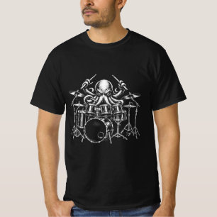 Drum Playing Octopus  T-Shirt