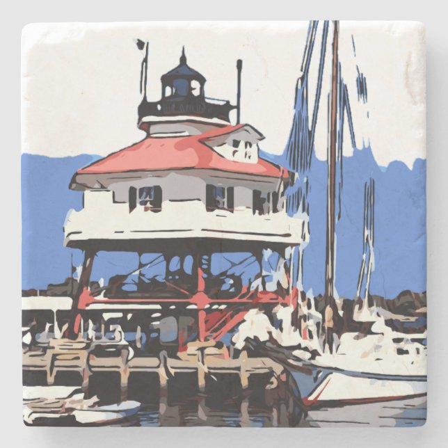 DRUM POINT LIGHT STONE COASTER (Front)
