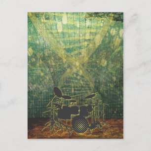 drum poster grunge-1b postcard