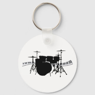 Drum Set and Piano Keyboard Key Ring