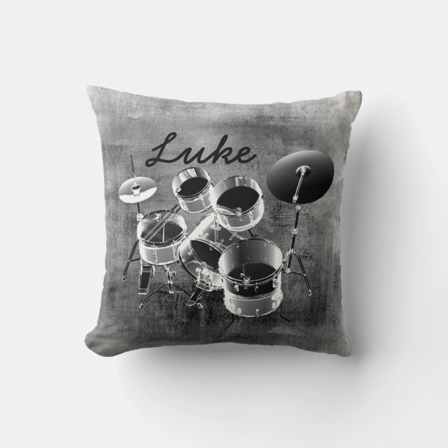 Drum Set/Artsy Personalised Pillow (Front)