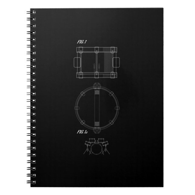 drum set diagram drummer drums notebook (Front)
