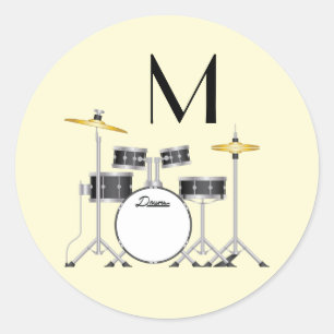 Drum Set Drummer Band Teacher Musician Classic Round Sticker