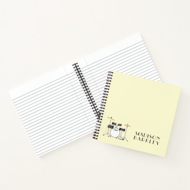 Drum Set Drummer Band Teacher Musician Notebook (Inside)