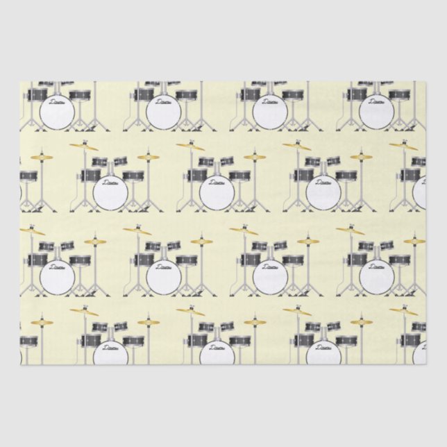 Drum Set Drummer Band Teacher Musician Tissue Paper (Front)