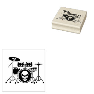 Drum Set Drummer Rubber Stamp