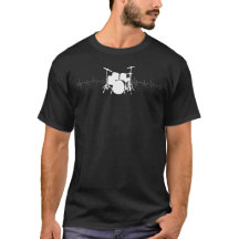 Drum Set Heartbeat Shirt For Drummers