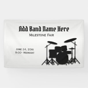 Drum Set Music Design Night Out Advertising Banner