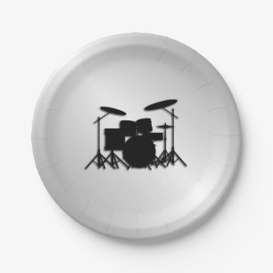 Drum Set Music Design Paper Plate