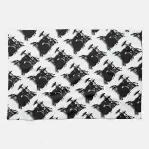 Drum Set Music Design Tea Towel