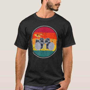Drum Set Percussion Musician Drummer Retro Drums T-Shirt