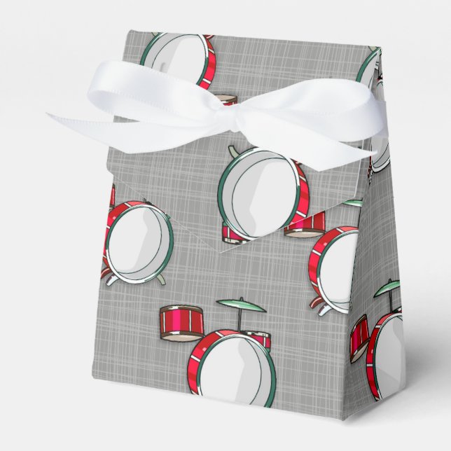 Drum Set; Red Drums Favour Box (Front Side)