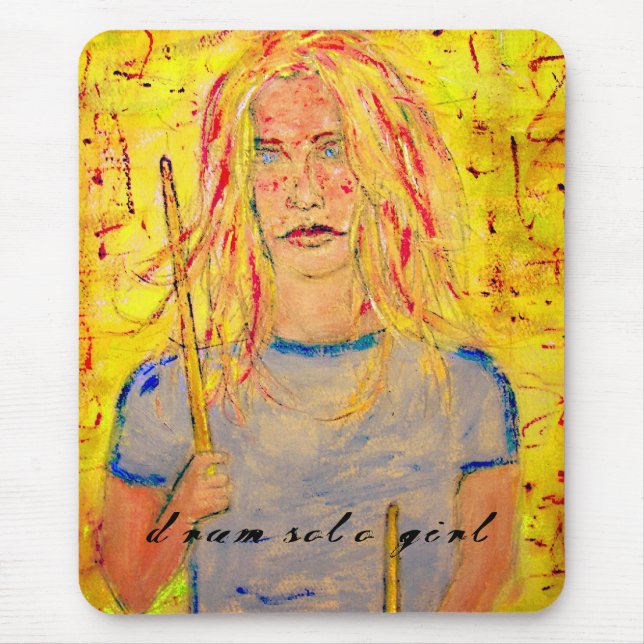 drum solo girl mouse pad (Front)