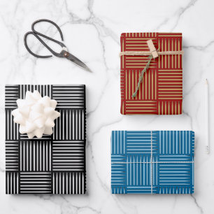 Drum Stick Crosshatch  Wrapping Paper Sheet