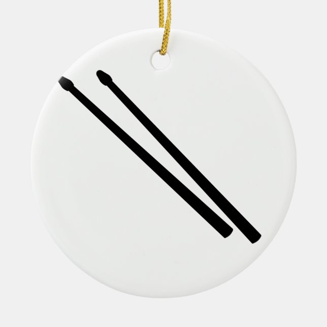 Drum Sticks Ceramic Tree Decoration (Front)