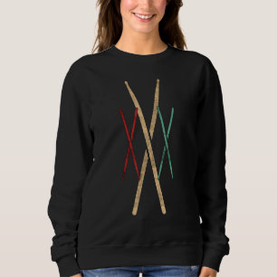 Drum Sticks Retro Vintage Drummer 70s 80s Distres Sweatshirt