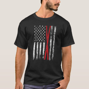 Drum Sticks With American Usa Flag Patriotic Drumm T-Shirt