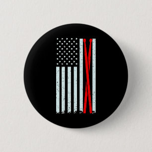 Drum Sticks with Vintage American Flag for 6 Cm Round Badge