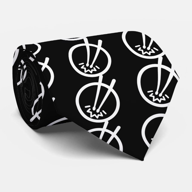 Drum Strikes Pictogram Tie (Rolled)