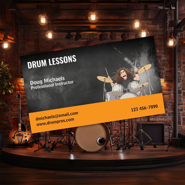 Drum Teacher | Lessons Business Card (Creator Uploaded)