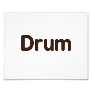 drum text brown music design photo print