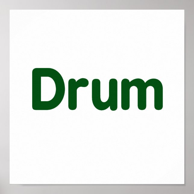drum text green music design poster (Front)