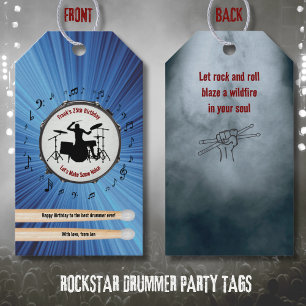 Drum Up Some Fun Drummer Birthday Party Gift Tags