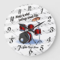 Drum -  What Feelings Sound Like Round Wall Clock