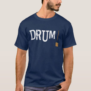 Drum! White Text T-Shirt