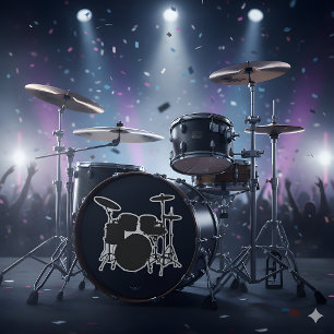 Drumbeat Delight: Drum Kit Silhouette