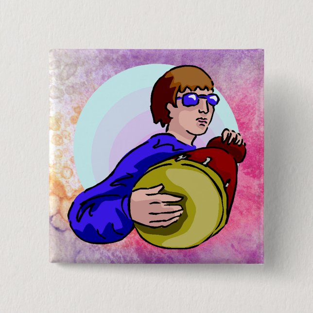 drummer 15 cm square badge (Front)