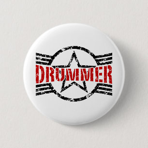 Drummer 6 Cm Round Badge