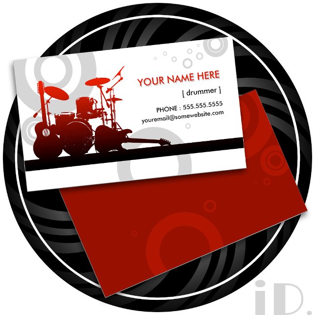 drummer and guitars rings business card (Creator Uploaded)
