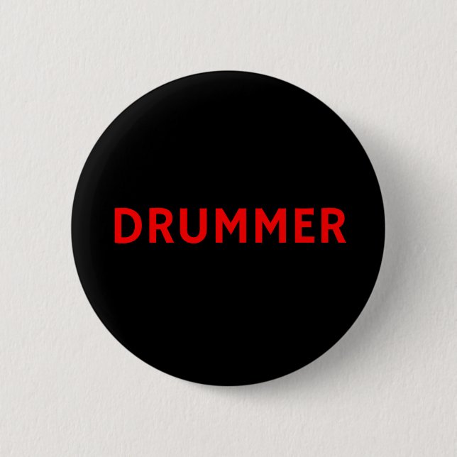 Drummer - Band - Red & Black 6 Cm Round Badge (Front)
