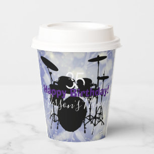 Drummer Birthday Paper Cups HAMbWG