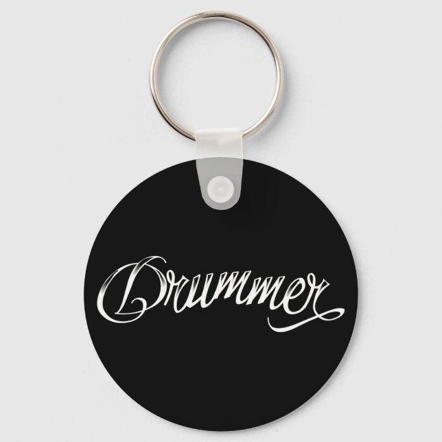 Drummer Black Key Ring (Front)