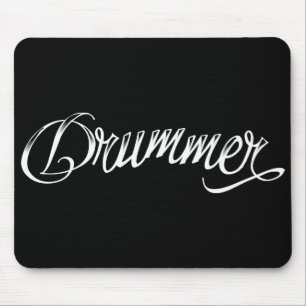Drummer Black Mouse Pad