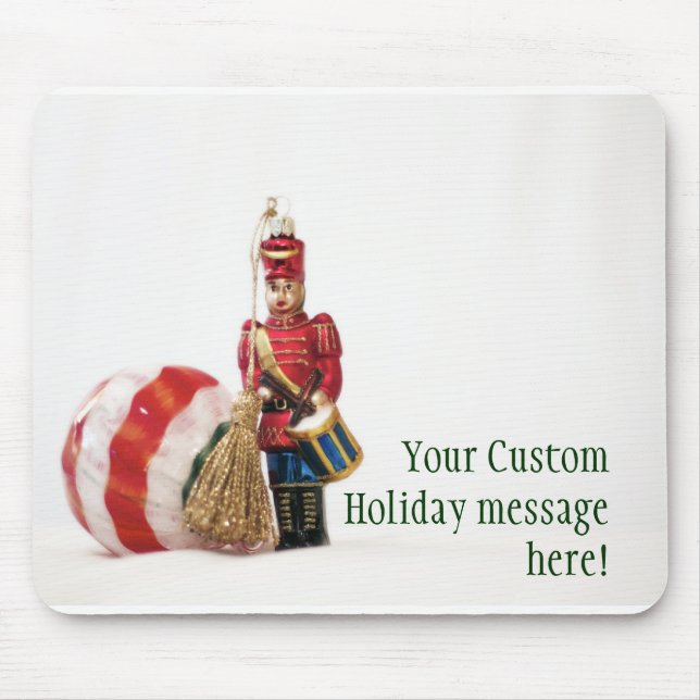 Drummer Boy and Christmas Ball Mouse Pad (Front)