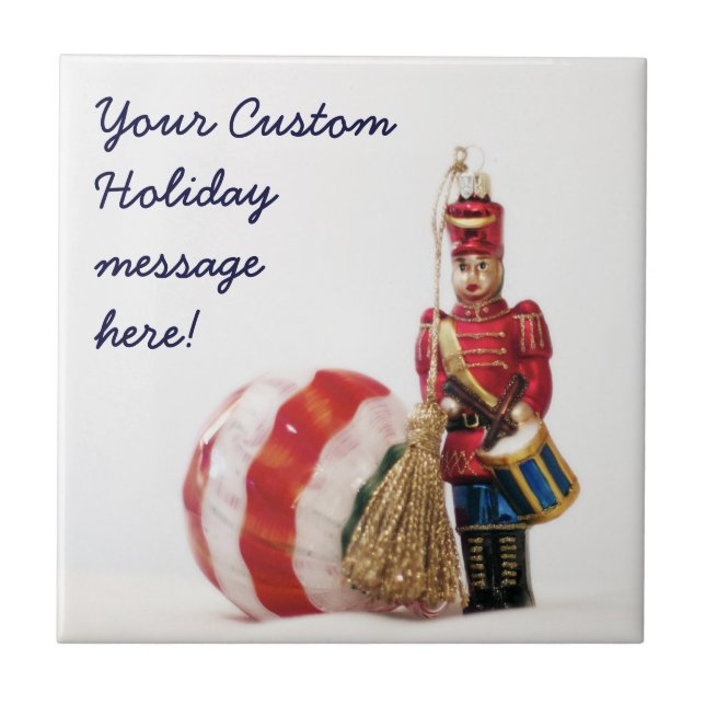 Drummer Boy and Christmas Ball Tile (Front)