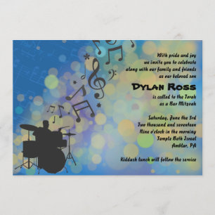 Drummer Boy  Bar Mitzvah Invitation