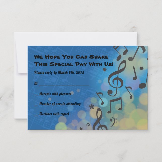 Drummer Boy Bar Mitzvah Invitation Reply Card (Front)
