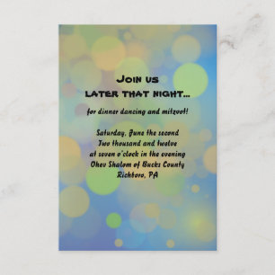 Drummer boy Bar Mitzvah Reception Party Card