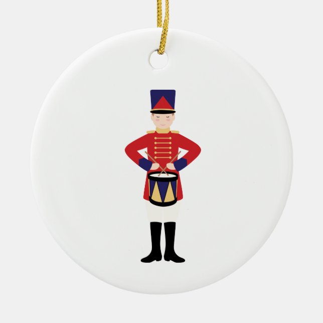 Drummer Boy Ceramic Ornament (Front)
