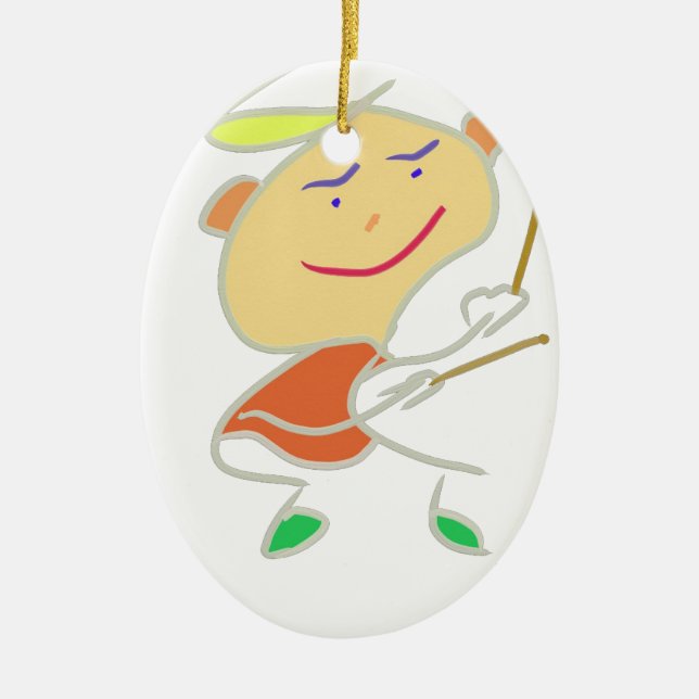 Drummer Boy Ceramic Tree Decoration (Front)