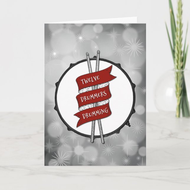 Drummer Boy Christmas Snare Drum Holiday Musician Card (Front)