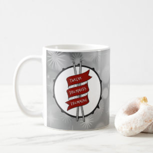 Drummer Boy Christmas Snare Drum Holiday Musician Coffee Mug