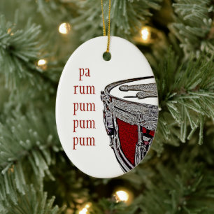 Drummer Boy Christmas Snare Drum Musician Holiday Ceramic Ornament