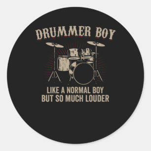 Drummer Boy   Drums Drummer Gift Classic Round Sticker