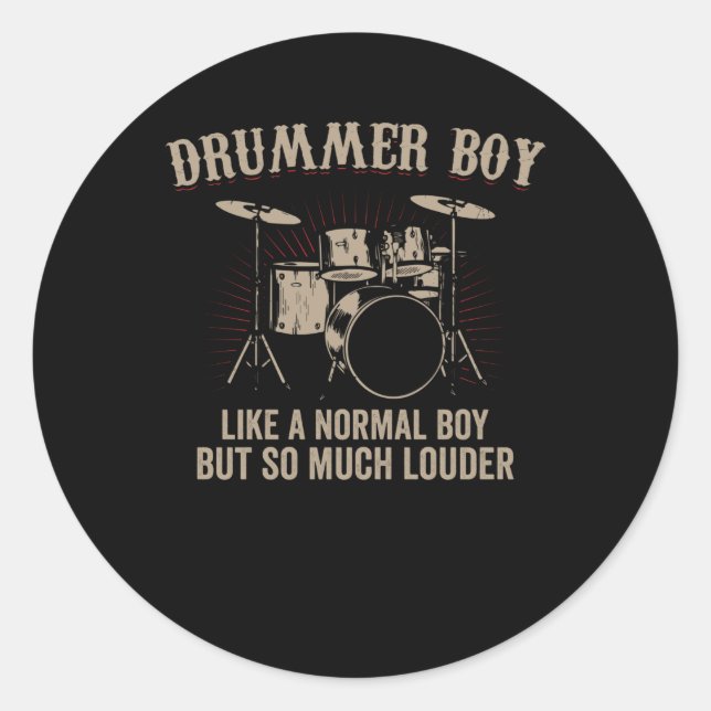 Drummer Boy | Drums Drummer Gift Classic Round Sticker (Front)