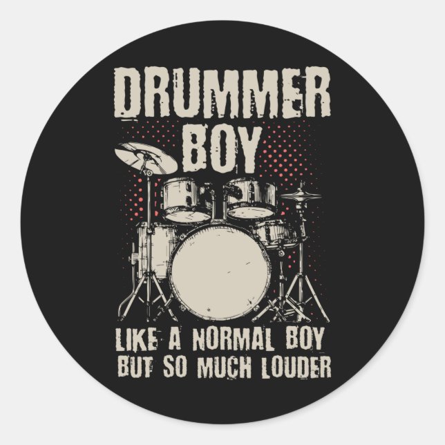 Drummer Boy | Drums Drummer Gift Classic Round Sticker (Front)